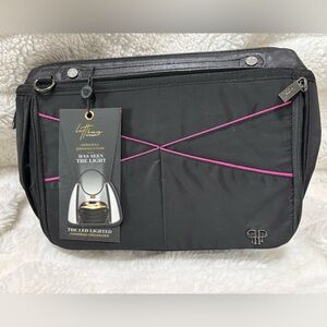 PurseN LittBag LED Lighted Handbag Organizer black & pink New purse Insert